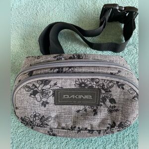EUC Dakine Gray & Black Floral Print Bum Body Bag